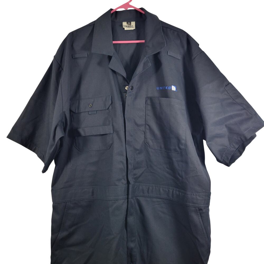 Cintas Men's Blue Heavy Duty Coveralls Size 2XL United Airlines Logo 83126-1405